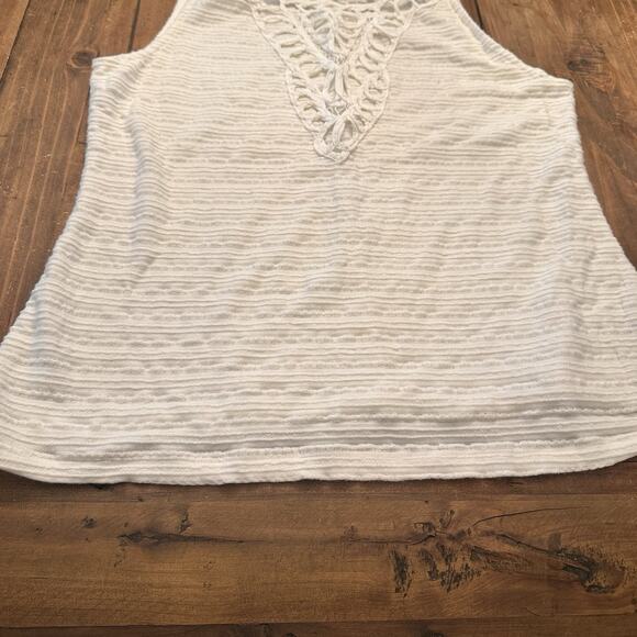 Anthropologie Postmark Crochet Tank Top Shirt Size Medium Petite Boho Coastal - Picture 6 of 15